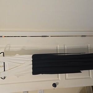 Nikki Poulos Sleeveless Crossover Top White and Black Jumpsuit